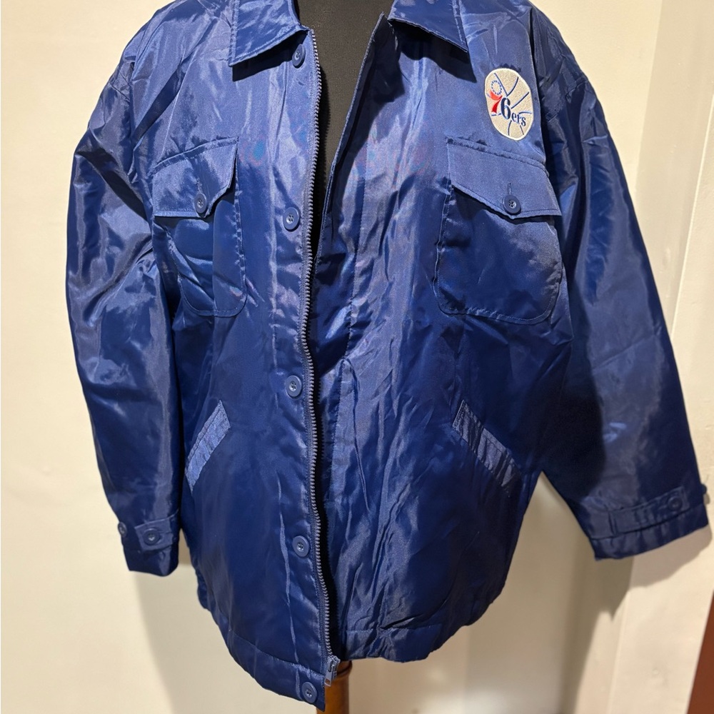 Asics Blue Bomber Jacket with Varsity Style